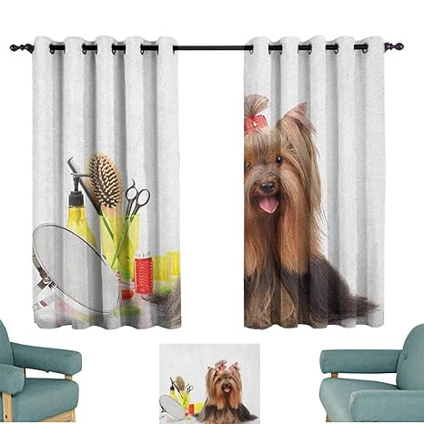 Amazon Com Paradisedecor Yorkie Backout Curtain Set