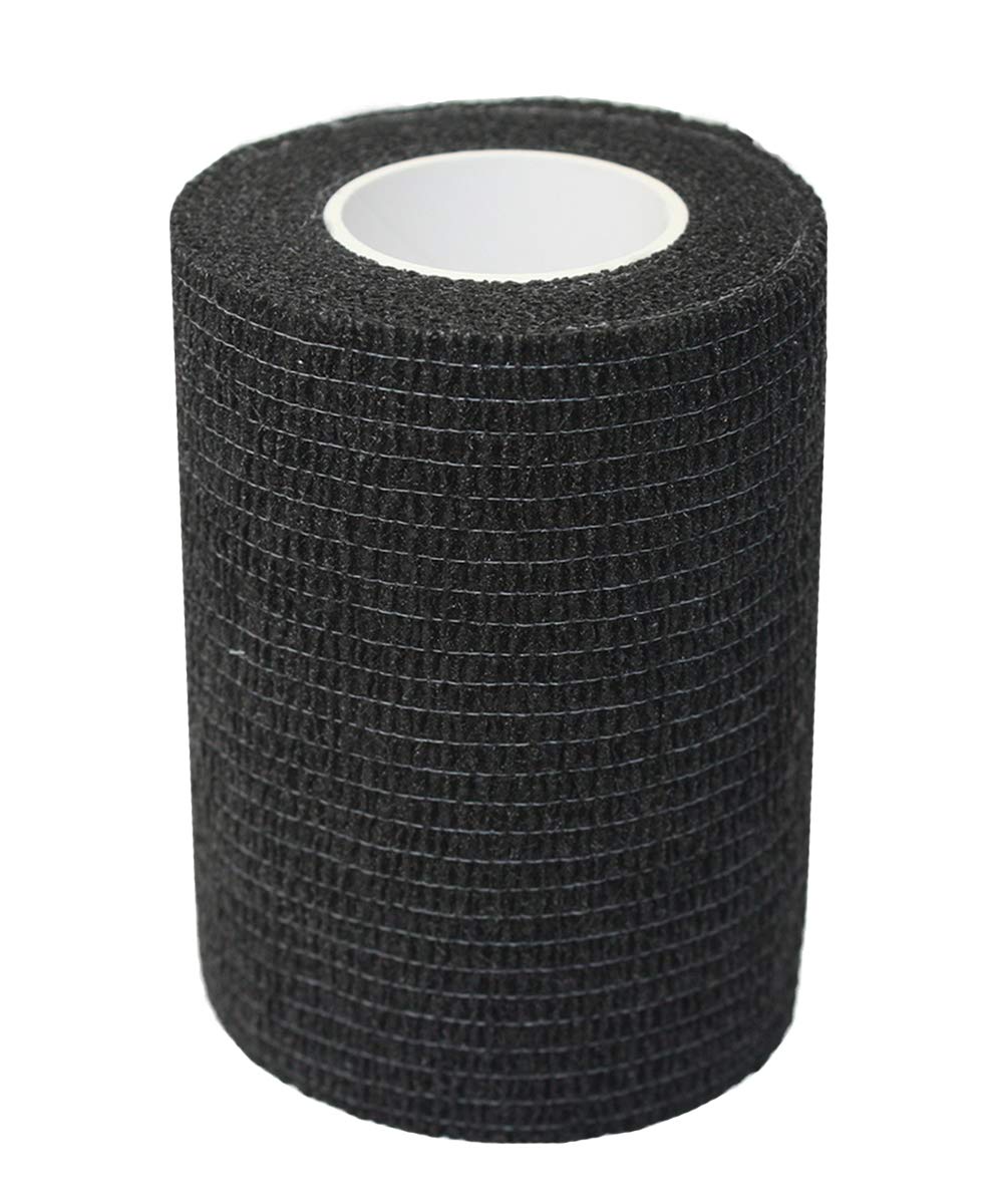 Risscly Black 7.5cm cohesive Bandages Adhesive Bandage Vet wrap Medical Tape Sticky Bandage 6 Rolls