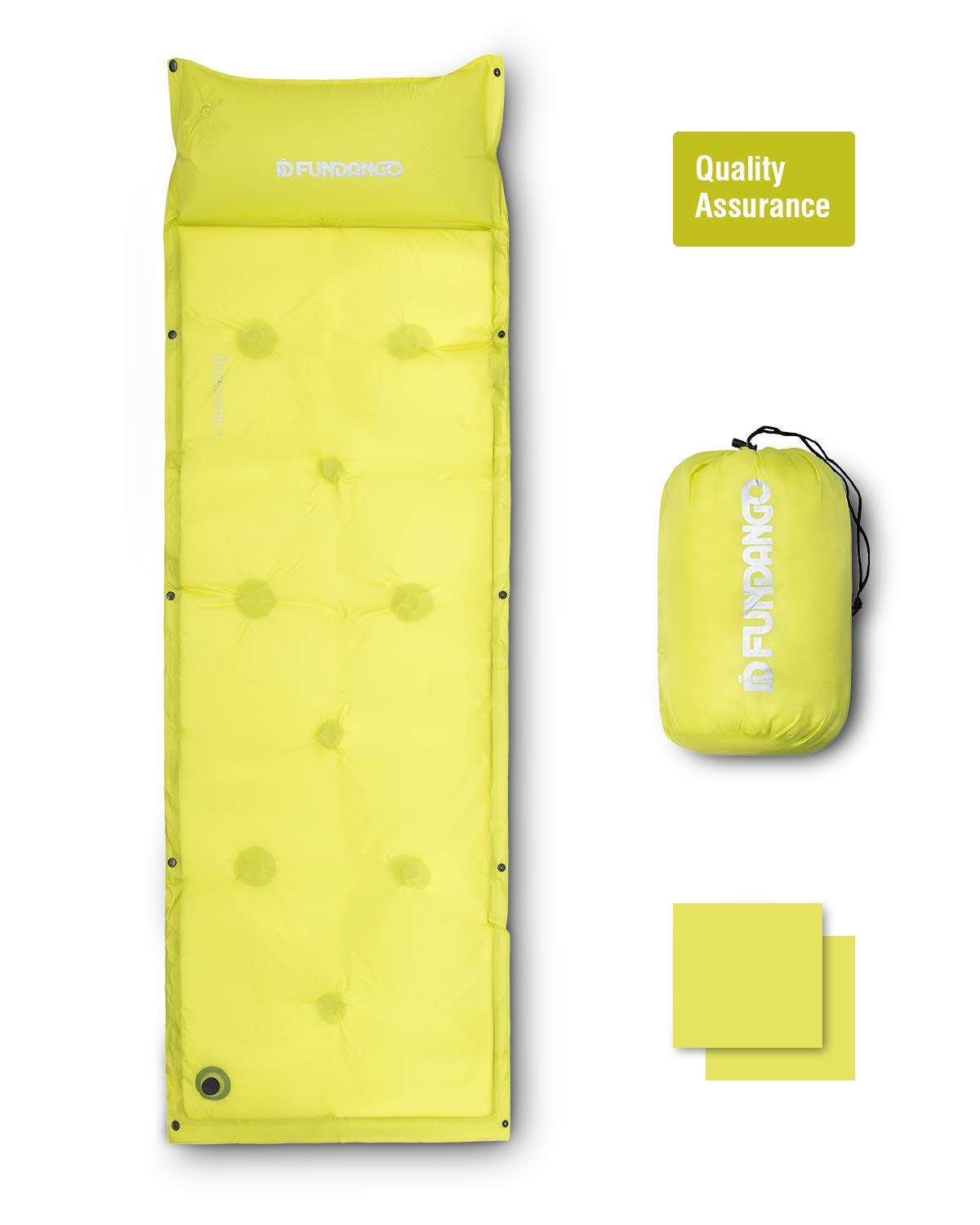 FUNDANGO Ultralight Portable Self-Inflating Camping Pad (Green)