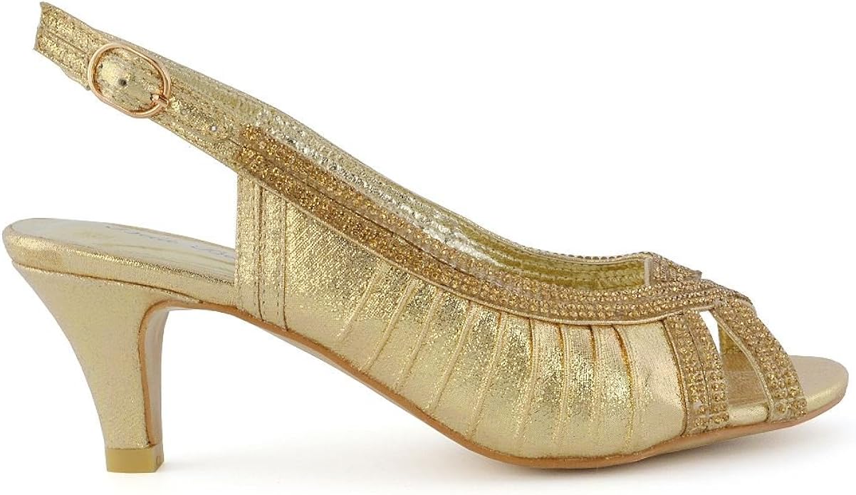 kitten heel diamante shoes