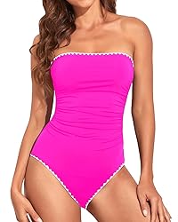 Holipick Women Hot Pink with White One Piece