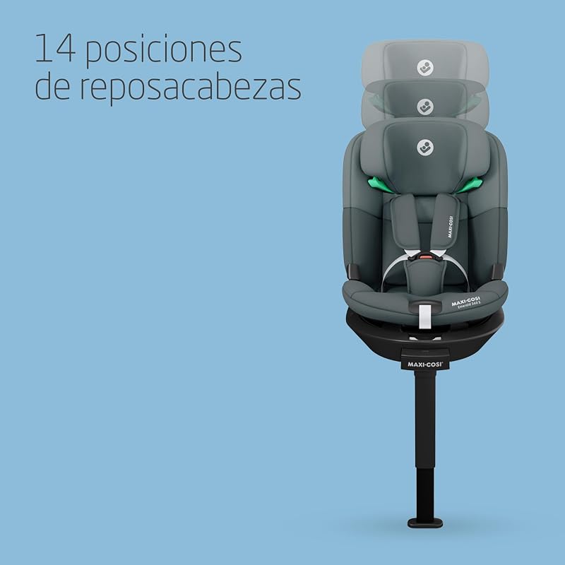 Emerald 360 S i-Size, cadeira de bebé giratória 360° multiage, 0-12 anos (40-150 cm), FlexiSpin 360°, 4 posições de reclinação, proteção contra impactos laterais G-CELL, grafite tonal