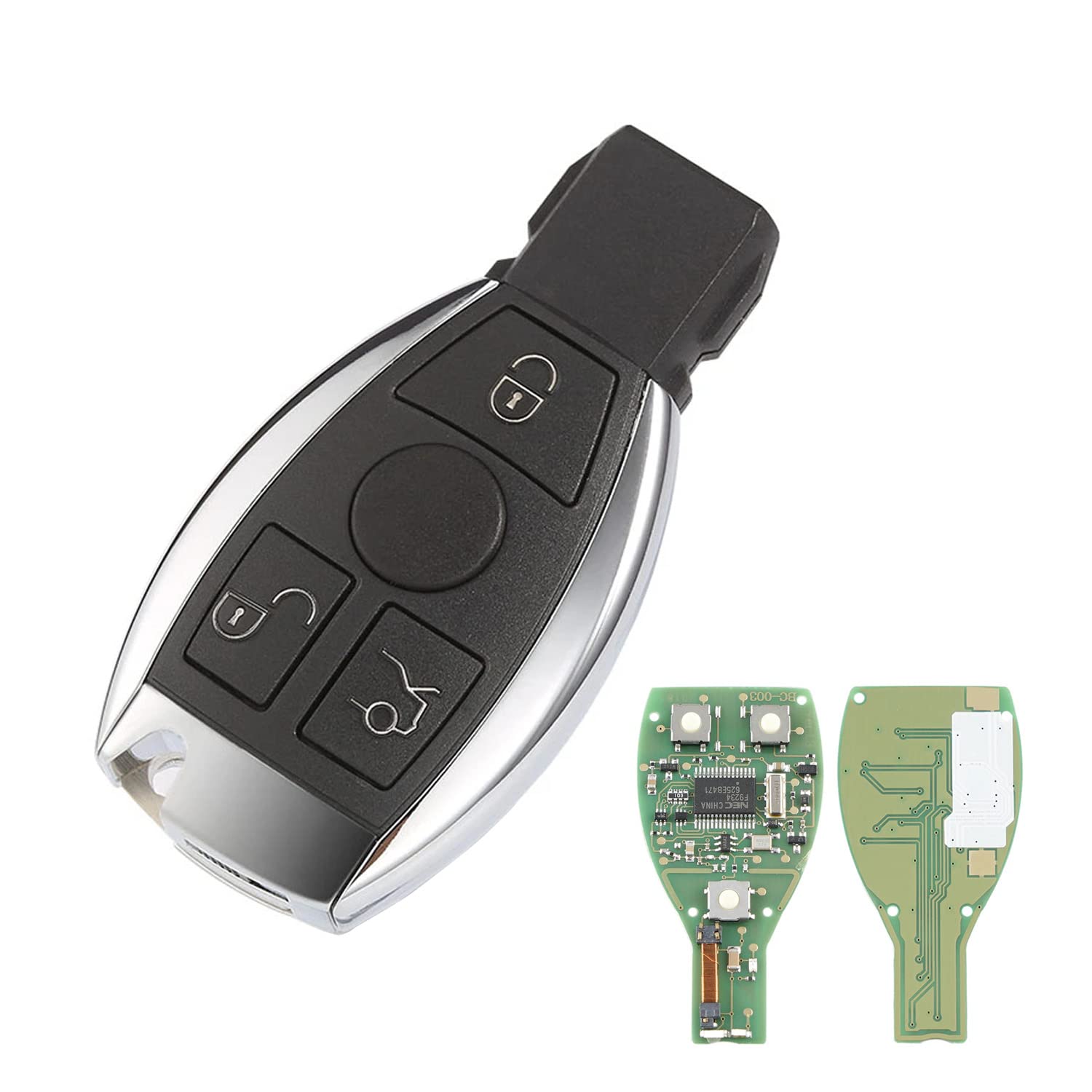 AULESSE Smart Remote Key Fob 3 Button 433MHz For Mercedes B/e/n/z BGA A B C E G S CLK SLK ML Class 2000+ Remote Key Cover Case With NEC Blade