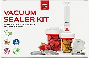 FORJARS Jar Vacuum Sealer Accessory Set for Mason Jars - Compatible with Regular and Wide Mouths, Cordless Pump for Portable 