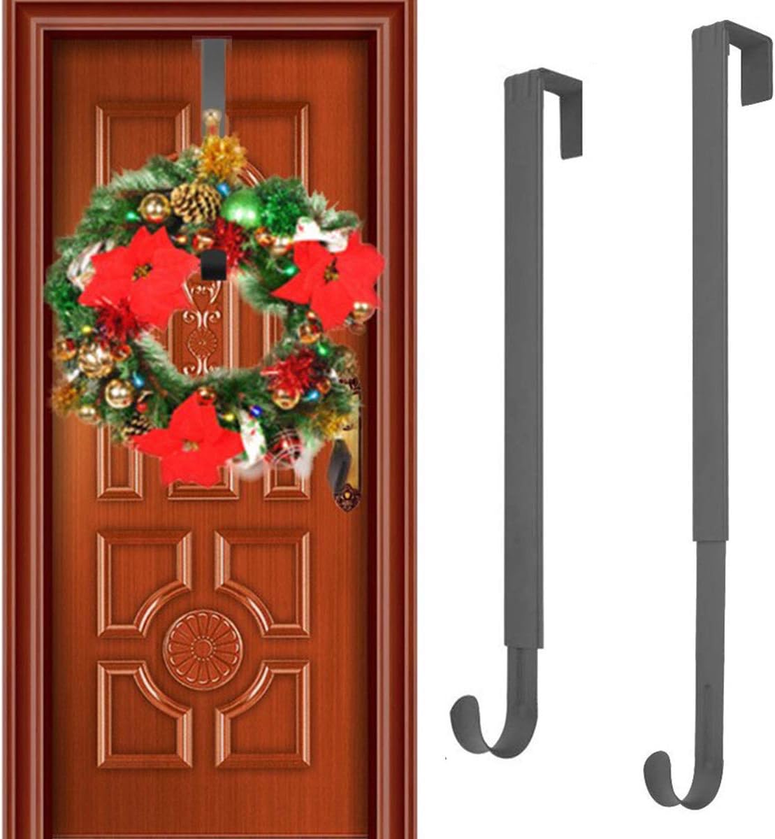 IronBuddy 2 Pack Front Door Wreath Hanger Hook 15" 24