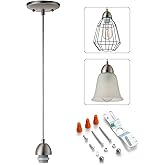 SIXZOONM Brushed Nickel Pendant Light Kit, Mini Pendant Lighting for Kitchen Island, DIY Make Modern & Industrial & Farmhouse