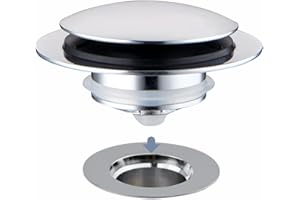 Chrome Plated Universal Tub Dain Stopper, Hidrop Pop Up Bath Drain Tip Toe Bathtub Drain Stopper,Conversion Kit Assembly, Replaces Lift and Turn, Tip-Toe and Trip Lever drains for Tub, EZ Install