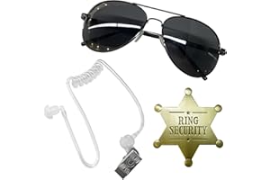 ERYTHEM Ring Bearer Gifts Ring Security Wedding Sun Glasses,Ring Security Badge and EarPiece Cosplay for Kids Outfit Police FBI Toys