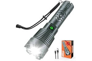 Alifa LED Rechargeable Flashlights 980000 High Lumens, Super Bright USB Tactical Flashlights Rechargeable, 5 Modes Brightest Powerful Waterproof Flashlight with Zoomable for Camping, Emergencies
