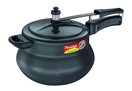 Prestige Nakshatra Plus Hard Anodised Aluminium Pressure Handi, 6.5 Litres, Black