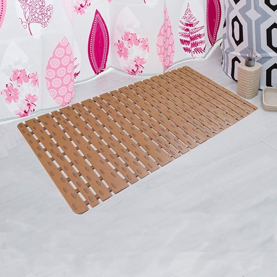 Non Slip Bathroom Mat with Drain Hole Bathing Plastic Floor