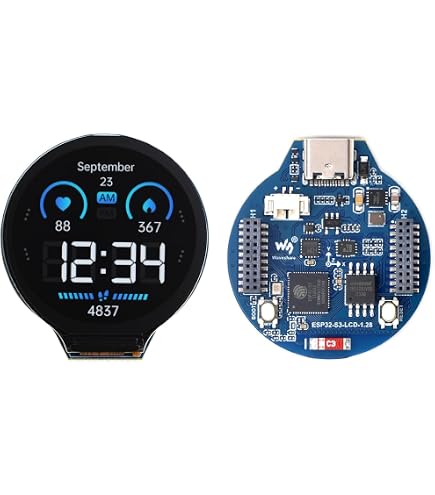 Scheda Di Sviluppo ESP32-S3 Con Doppio Schermo Rotondo IPS Da 1.28” – WiFi, Bluetooth 5, IA E Audio - 3