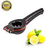 Donyer Premium Quality Metal Lemon Lime Squeezer - Manual Citrus Press Juicer 2-in-1 Handheld Lemon Juicer, Black