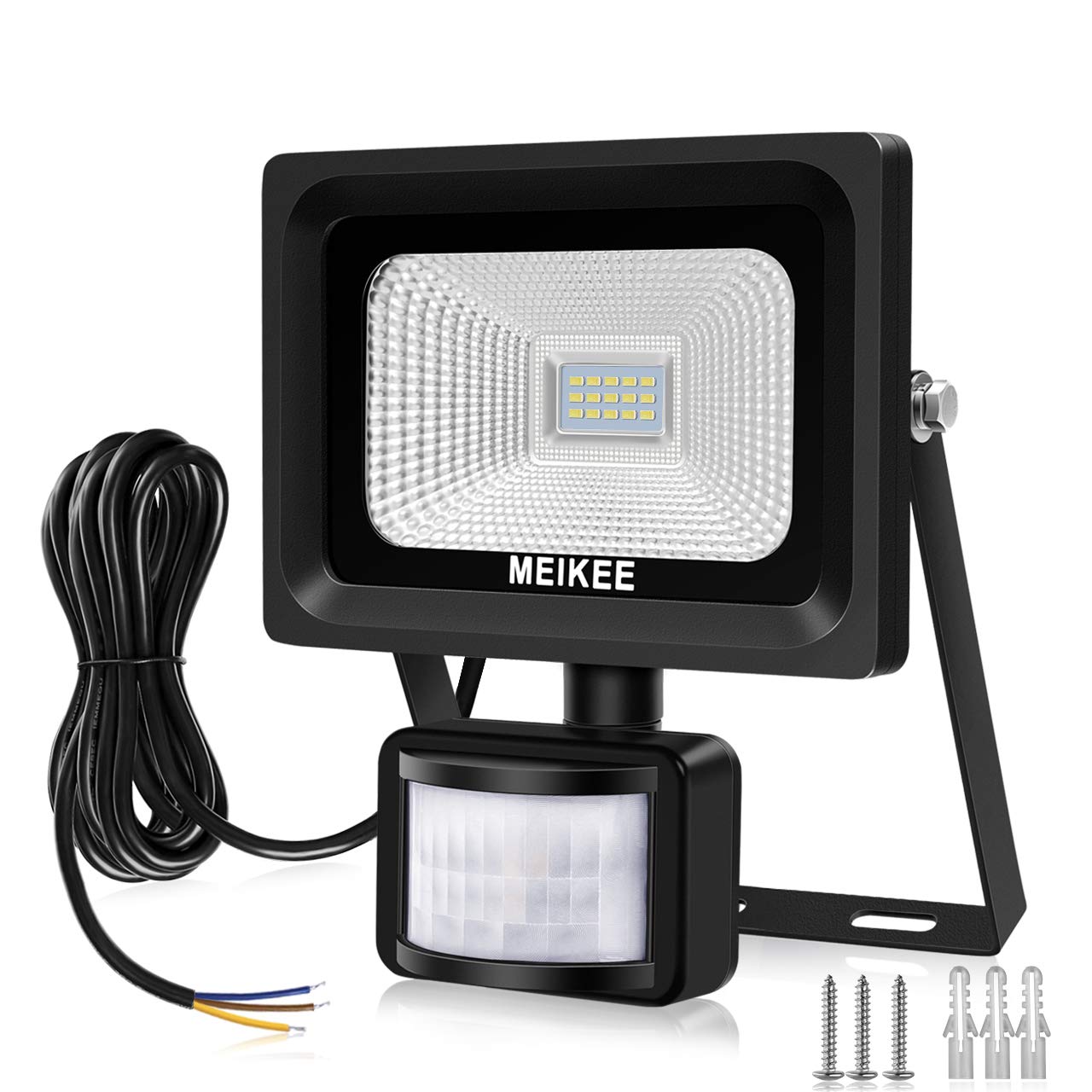 MK Security Lights with Motion Sensor, 10w Led Sensor Outdoor light, IP66 Waterproof Security Lighting, High Output 1000lumen, Super Bright LED PIR Floodlight, Ideal for Garden, Car park, Hotel and Forecourt, Daylight White