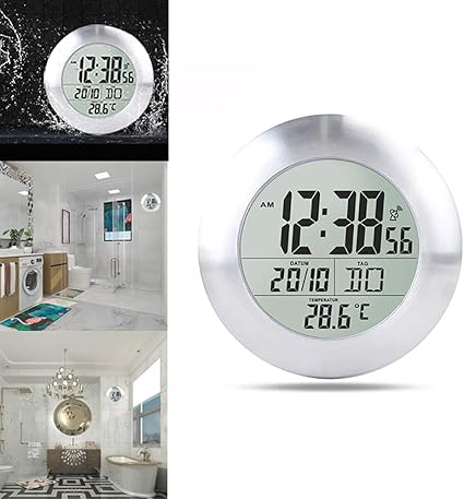 Konesky Digitale Badezimmer Duschuhr Baduhr Wasserdichte Wand