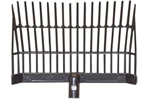 Dura-Tech Manure Fork Head Only| Essential Stable Maintenance Tool | 2-Bar Design for Durability | Ideal for Stalls with Shavings | Heavy-Duty Molded Plastic | 16-Tine Design