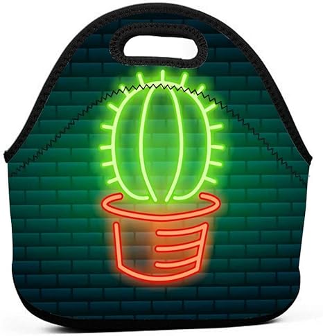 Amazon Co Jp ネオンサインとアイコン緑のサボテンと熱帯 ランチバッグ ランチバッグ 手提げお弁当袋 保冷袋 保温袋 防水 断熱 通勤 通学用 ホーム キッチン