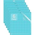 Gwybkq Cutting Mat for Cricut Maker/Explore Air 2/Air/One (12x12Inch),6 Pack Light Blue Adhesive Sticky Pads Non-Slip Replacement Mats for Accessories Supplies