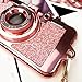 UCLL Glitter Camera Case for iphone 7 plus and iphone 8 plus New Modern 3D Vintage Style Bling Camera Design Soft Cover For 5.5 iphone 7plus/iphone 8 Plus with Strap Rope and a Screen protector (pink)