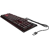 HP Omen Encoder Customizable Mechanical Gaming Keyboard with Cherry MX Red Keys, Full N-Key Rollover, LED Backlit, USB (6YW76