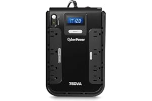 CyberPower CP750LCD Intelligent LCD UPS System, 750VA/420W, 8 Outlets, Compact