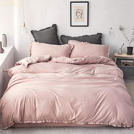 Amazon シングル セミダブル 布団カバー 掛けふとん 敷きふとん フラットシーツ ベッドシーツ ひとり暮らし 学生寮 自家用 来客用 プレゼント お祝い おしゃれ モダン 洋式 シンプル 無地 フリル付き 可愛い マットレスカバー 寝具カバーセット オンライン通販