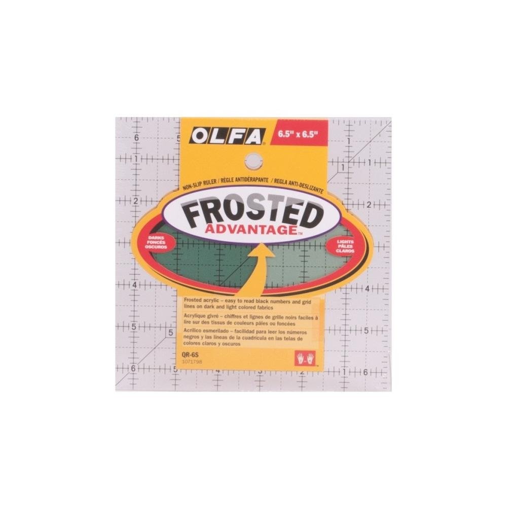 OLFA Frosted Advantage Non-Slip Ruler "The Compact"-6-1/2"X6-1/2"