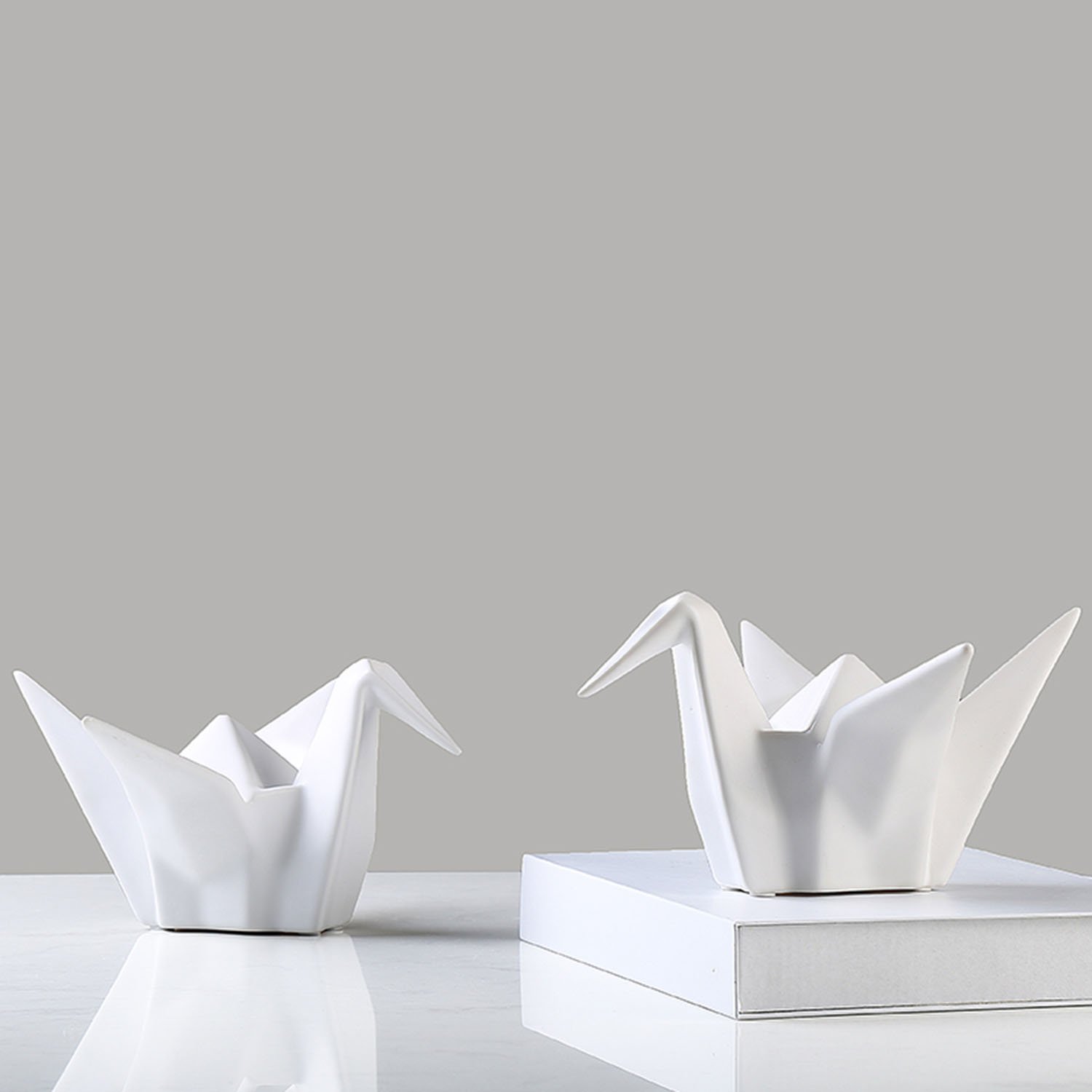 Dekofigur Tischdeko Dekoration Origami Kranich Skulptur