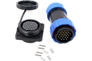 HANGTON CONNECT HangTon HE29 24 pin 5A 250V Power Connector Waterproof IP68 Circular Male Female Plug Panel Socket 18AWG Wire