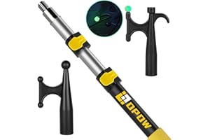 Opow Telescoping Boat Pole with 2 Pcs Hooks, Telescopic Boating Pole with Rust-Resistant Floating Durable Luminous Bead Hook for Boating Docking or Clean Accessories