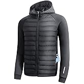 Pioneer Camp Men's Running Jacket Lightweight Puffer Jacket Hybrid Winter Warm Up Insulated Thermal Coat Hiking Golf Sports