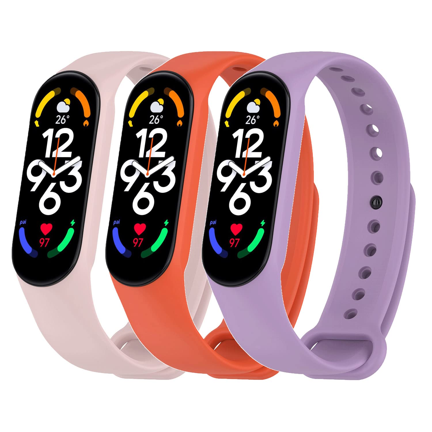Baaletc Bands Compatible with Xiaomi Mi Band 7/Mi Band 6/Mi band 5 Strap, Replacement Soft Sport Wristband Accessaries Straps Bracelets For mi fit band 7