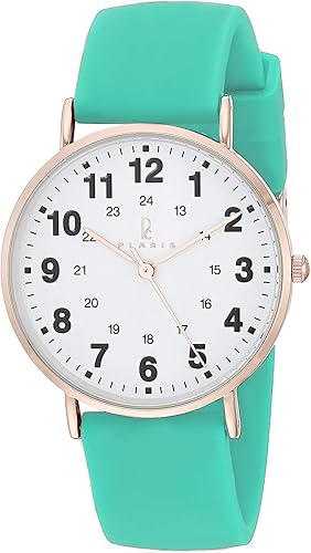 Amazon Com Plaris Nurse Watch For Medical Professionals Nurses Doctors Students With Easy To Read Dial Military Time Second Hand And More Colors To Match Your Scrubs Rosegold Cyan Silicone Watches