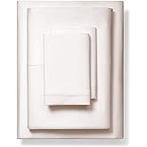 800-Thread-Count 100% Pure Cotton Bed Sheets -4 Pc Queen Size Ivory Sheet Set, Single Ply Long Staple Combed Cotton Yarns, Best Luxury Sateen Weave, Fits Mattress Upto 17'' Deep Pocket