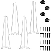 SMARTSTANDARD 18 Inch Hairpin Table Legs, 3 Steel Rods 1/2 Inch Pipe Diameter, 800lbs Load Capacity, Mid-Century Style for Co