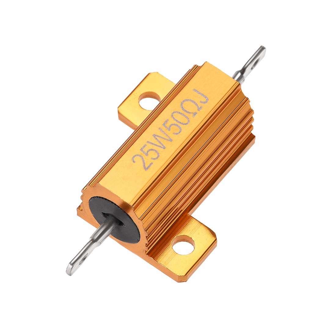 Uxcell 25W 50Ohm 5% Aluminum Resistor, Gold, Chassis Mount, IEC 60269