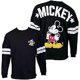 Disney Mickey Mouse Striped Sleeve Black Long Sleeve Shirt
