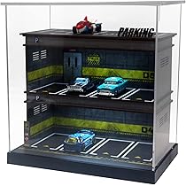 1/64 Scale Die-cast Model Car Display Case with LED Light and