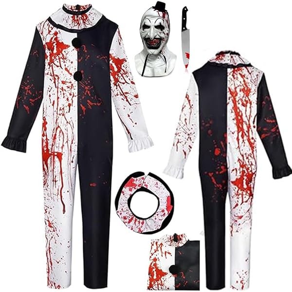 thumbnail image 2 of Xinxiaomeng Art The Clown Mask Halloween Terrifier Scary Killer Clow 2 of 11