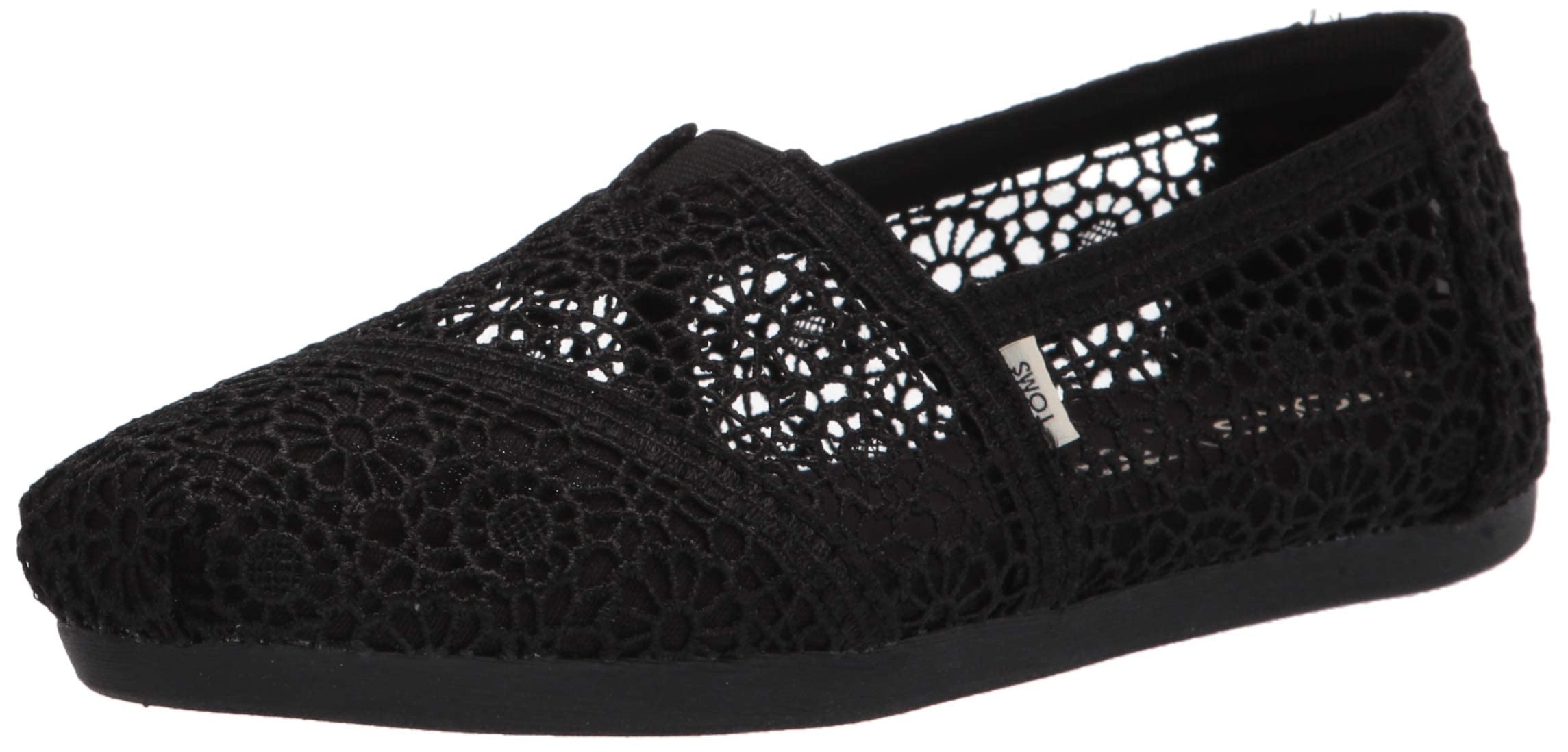 TOMS Women’s, Alpargata Crochet Slip-On Black Moroccan
