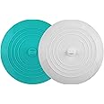 tifanso 2 Pack 6” Bathtub Tub Drain Cover Stopper, Large Silicone Suction Bathroom Drain Plug Hair Stopper, Bathroom Accessories for Kitchen and Laundry