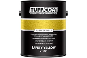 Tuff Coat UT-221 Safety Yellow - 1 Gallon: Submersible, Water-Based, Rubberized Non-Skid Coating