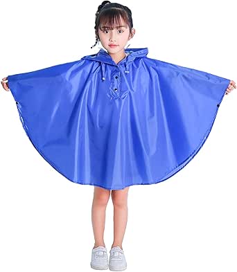 Spmor Kids Rain Poncho Hooded Jacket Rain Coat