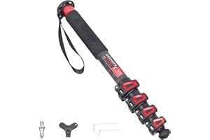 Carbon Fiber Camera Monopod 66.5in/169cm 5-Section Leg Professional Video Stand for Canon Nikon GoPro DSLR DV Video Camcorder