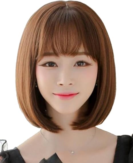 Sweet Bobo Short Straight Hair Wigs Flat Air Bands For Teen Girls