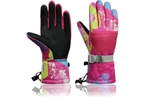 YR.Lover Momoon Ski Gloves, Waterproof Touch Screen Winter Gloves for Boys, Girls, Men, Women