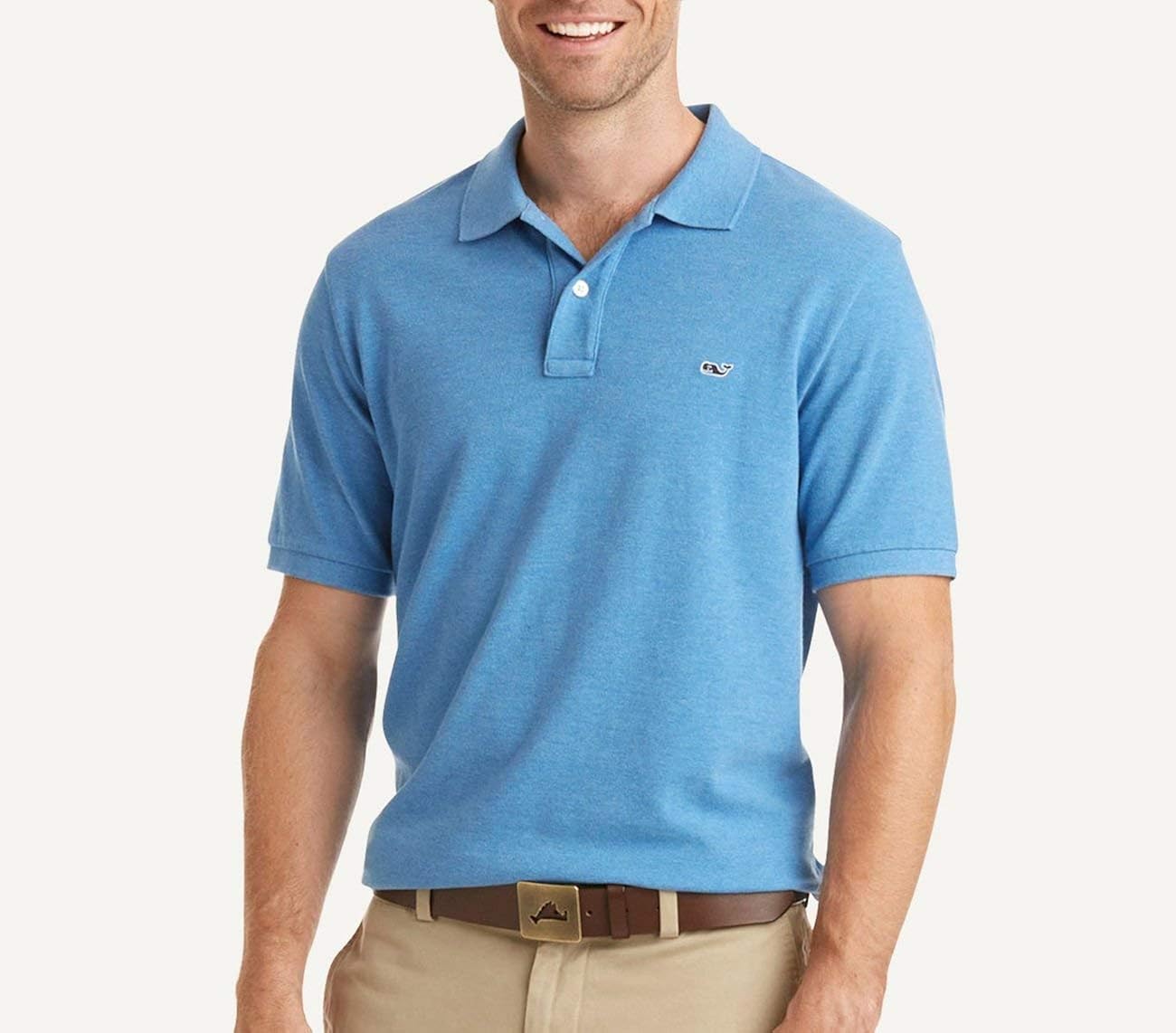 Vineyard Vines Mens Stretch Pique Heather Short Sleeve Polo Shirt