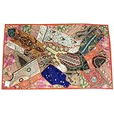 Mogul Indian Banjara Tapestry Embroidered Patchwork Table Runner Wall Throw 60"X 40 "