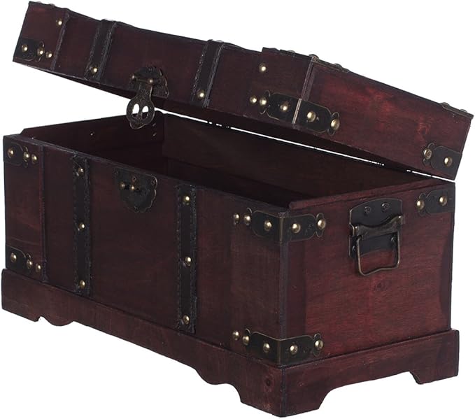 387 cofre de maleta, cofre del tesoro, madera, caja pirata, muebles