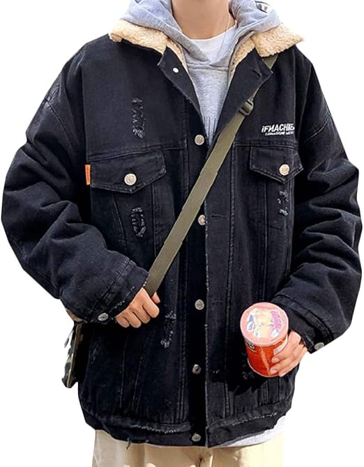 Amazon Mlboss デニムジャケット メンズ 裏ボア ジージャン ゆったり 裏起毛 Gジャン ダメージ加工 厚手 ジージャン ファッション 保温 アウター カジュアル 防寒 裏ボアジャケット 秋 冬 コート ジャケット 通販